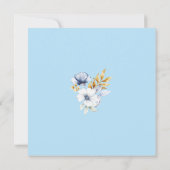 フローラブライダル靴何かブルーブライダルシャワー 招待状 (裏面)