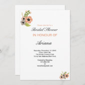 フローラブライダル・シャワー招待テンプレート 招待状 (正面/裏面)