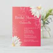 フローラブライトレッドモダンデイジーブライダルシャワー 招待状 (スタンド正面)
