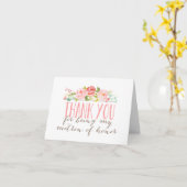 フローラブライドメイドマトロン名誉ありがとう折りたたまれた カード (黄色い花)