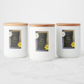 フローラブラウンとブルーのグリッターブラック製品ラベル フードラベル (ボトル)