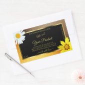 フローラブラウンオレンジグリッターブラック製品ラベル 長方形シール (封筒)