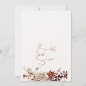 フローラブラウンクリーム秋インラブブライダルシャワー 招待状 (裏面)