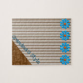 フローラブラウンストライプジグソーパズルデイジー ジグソーパズル (横)