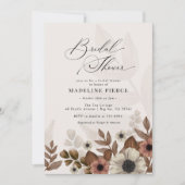 フローラブラウンピンクウッドランドブライダルシャワー 招待状 (正面)