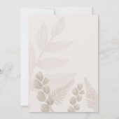 フローラブラウンピンクウッドランドブライダルシャワー 招待状 (裏面)