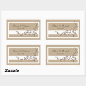 フローラブラウン結婚ズシール 長方形シール (シート)