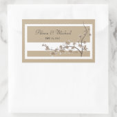 フローラブラウン結婚ズシール 長方形シール (バッグ)