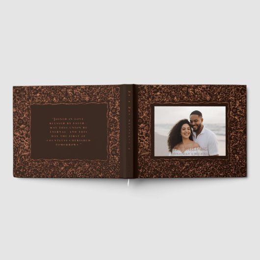 フローラブラウン結婚フォイルのゲストブックフォトムーディ ゲストブック (全面)