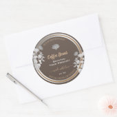 フローラブラウン製品包装ラベル銀枠 ラウンドシール (封筒)