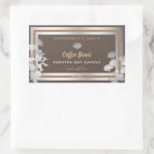 フローラブラウン製品包装ラベル銀枠 長方形シール (バッグ)