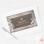 フローラブラウン製品包装ラベル銀枠 長方形シール (封筒)