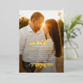 フローラブラケットシンプルフォイル結婚ズ写真 箔招待状 (立ち正面)