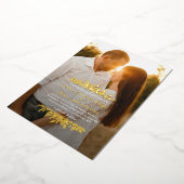 フローラブラケットシンプルフォイル結婚ズ写真 箔招待状 (回転した状態)