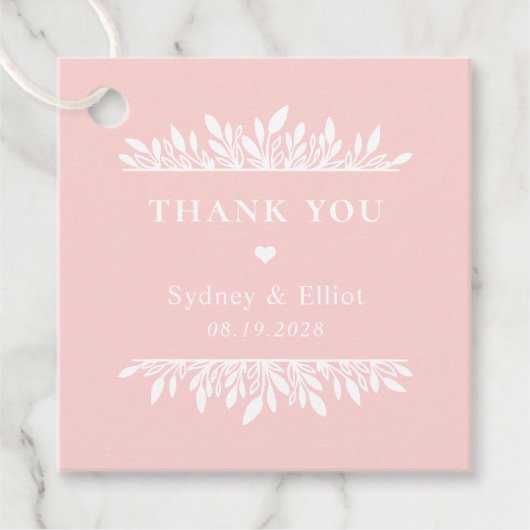 フローラブラケット編集可能カラー結婚式の引き出物ラベル フェイバータグ (正面)