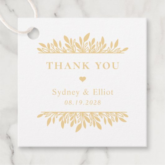 フローラブラケット編集可能カラー結婚式の引き出物ラベル フェイバータグ (正面)