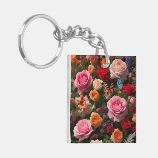 フローラブラシキーチェーン – パパのための意味のある贈り物 キーホルダー (正面左)