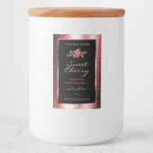 フローラブラックおよびレッドのソフトグリッター製品ラベル フードラベル (正面)