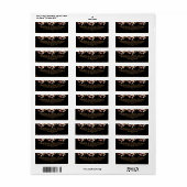 フローラブラックと金ゴールド結婚の差出人住所 ラベル (フルシート)