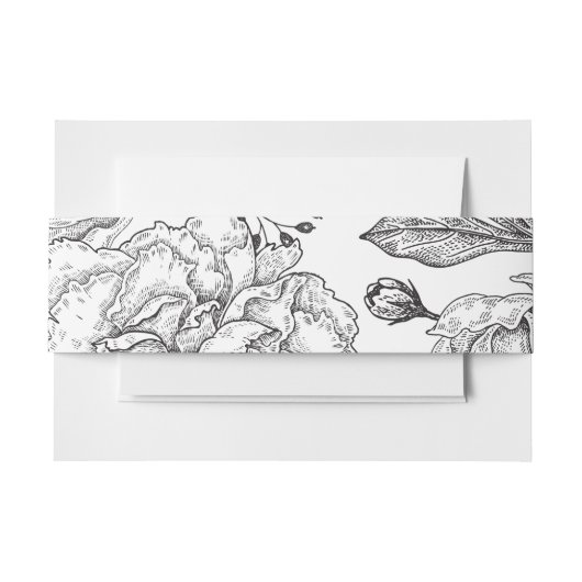 フローラブラックエレガントな結婚式 招待状ベリーバンド (正面例)