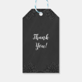 フローラブラックシャルボード&レースカントリーウェディング ギフトタグ (裏面)