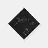 フローラブラックスクリプト名結婚のナプキン スタンダードカクテルナプキン (角)