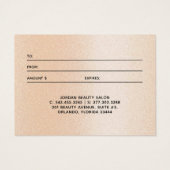 フローラブラックバラ金ゴールドグリッターギフトカード (裏面)