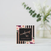 フローラブラックバラ金ゴールドスクエアビジネスカード スクエア名刺 (スタンド正面)