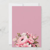 フローラブラックピンクの花ダークエステ結婚ィティ 招待状 (裏面)