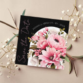 フローラブラックピンクアーチダークエステ結婚ティック セーブザデート