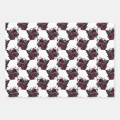 フローラブラックレイヴンオンホワイト ラッピングペーパーシート (正面2)