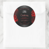 フローラブラックレッド製品ラベルHawaii Flowersロゴ ラウンドシール (バッグ)