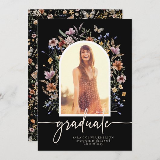 フローラブラック大学院の発表 案内状 (正面/裏面)