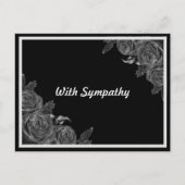フローラブラック悔やみや弔慰弔意 ポストカード (正面)