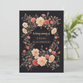 フローラブラック愛の記憶の葬儀招待状 招待状 (スタンド正面)