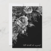 フローラブラック結婚ゴシック 招待状 (裏面)