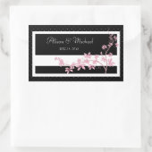フローラブラック結婚ズシール 長方形シール (バッグ)