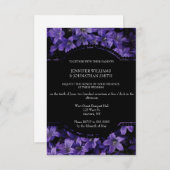 フローラブラック結婚式招待状 招待状 (正面/裏面)