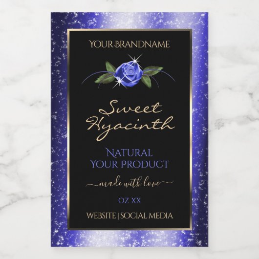 フローラブラック製品ラベルキラキラ星 フードラベル (シングルラベル)