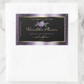 フローラブラック製品ラベルソフトグリッター 長方形シール