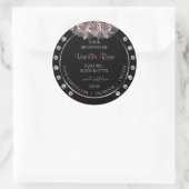 フローラブラック製品ラベルバラ金ゴールドフレーム宝石 ラウンドシール (バッグ)