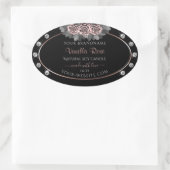 フローラブラック製品ラベルバラ金ゴールドフレーム宝石 楕円形シール (バッグ)