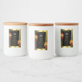 フローラブラック金ゴールドきらめく製品ラベルバラロゴ フードラベル (ボトル)