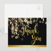 フローラブラック金ゴールドサンキュー結婚ズ ポストカード (正面/裏面)