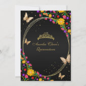 フローラブラック金ゴールドティアラバタフライミキンセアニラ 招待状 (裏面)