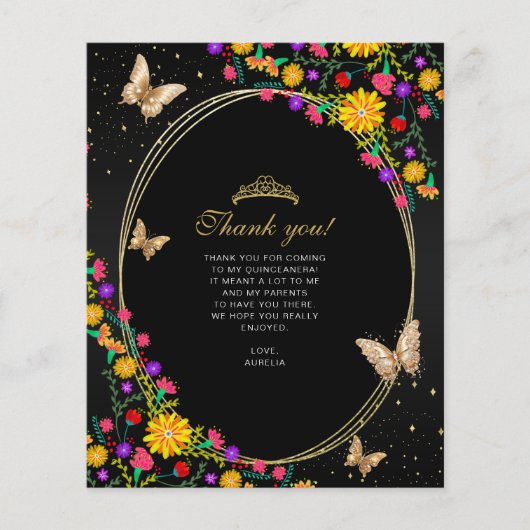 フローラブラック金ゴールドバタフライキンセアニラ写真 (正面)