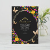 フローラブラック金ゴールドバタフライキンセアニラ写真 サンキューカード (スタンド正面)