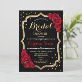 フローラブラック金ゴールドブライダルシャワー 招待状 (スタンド正面)