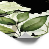 フローラブラック金ゴールド婚約パーティウェルカムサイン ポスター (角)