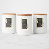 フローラブラック金ゴールド製品ラベルキャンドル美しい&商品 フードラベル (ボトル)